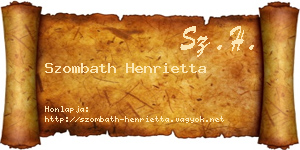 Szombath Henrietta névjegykártya