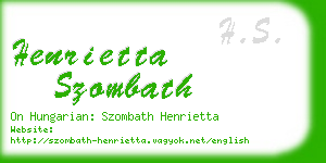 henrietta szombath business card